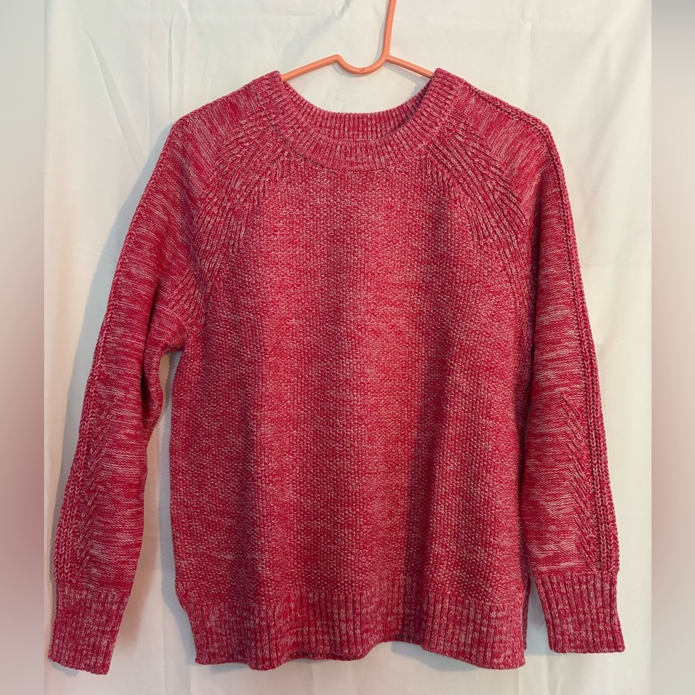 GAP Women's Marled Red Crew Neck Sweater